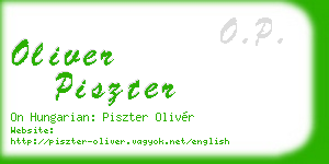 oliver piszter business card