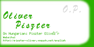oliver piszter business card